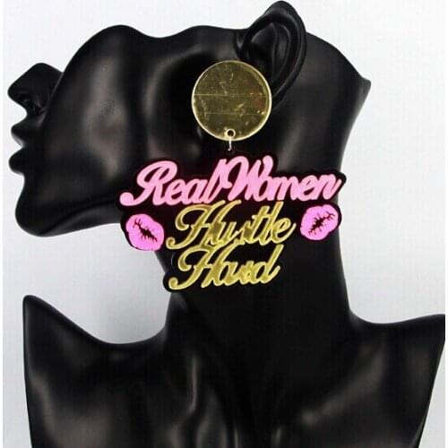 2021 Women Punk Earrings Real Women Pandent Earrings Charm Hip Hop Girls Gift Cute Stud acrylic jewelry Evening Party Earring