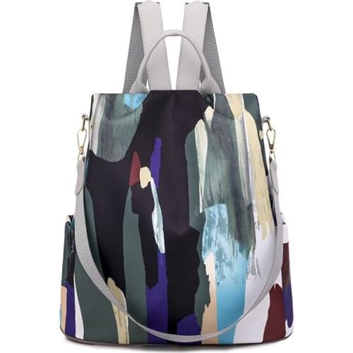 Contrast Color Womens Backpack Fashion Waterproof Anti-Theft Large Backpack Main Pocket Casual And Comfortable School Bag