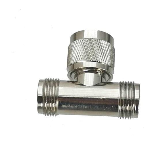 1Pcs N Male Plug to 2x N Female Jack T Type RF Adapter Connector Coaxial High Quanlity Brass 50ohm