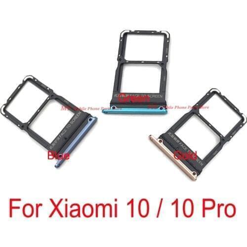 10 PCS Sim SD Card Tray Holder Slot Adapter For Xiaomi 10 Pro Sim Tray Card Reader Replacement Parts For Mi10 Mi 10 Pro 10pro