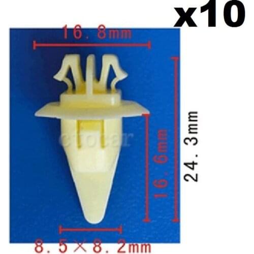 10pcs OEM Nylon Fits FORToyota Fender & Wheel Flare Moulding Clip 90467-11100 Toyota Highlander, Land Cruiser, Tacoma & Tundra