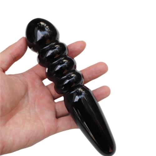 18cm Natural Black Obsidian Yoni Wands Gemstone Body Massage Pleasure Wand Stick Exercise Toys Crafts Birthday Gift