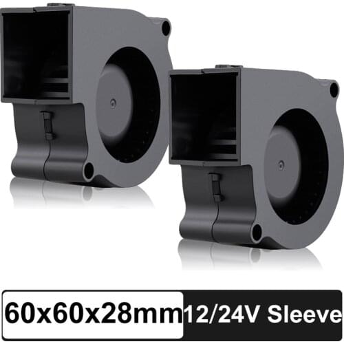 Gdatime 2 Pcs 60mm x 28mm Blower Fan 12v Sleeve DC 12 Volt 2Pin 6028s Heat Sink Blowing Radiator Cooling Brushless Cooler