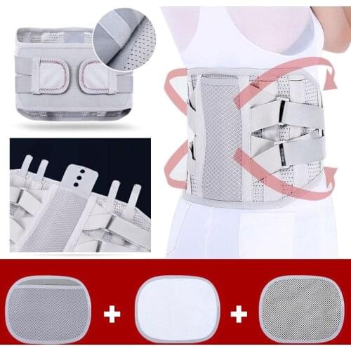 2021 Self-heating Tourmaline Magnetic Steel Bone Lumbar Support Belt Waist Spine Back Brace Posture Corrector Belt Pain Relief