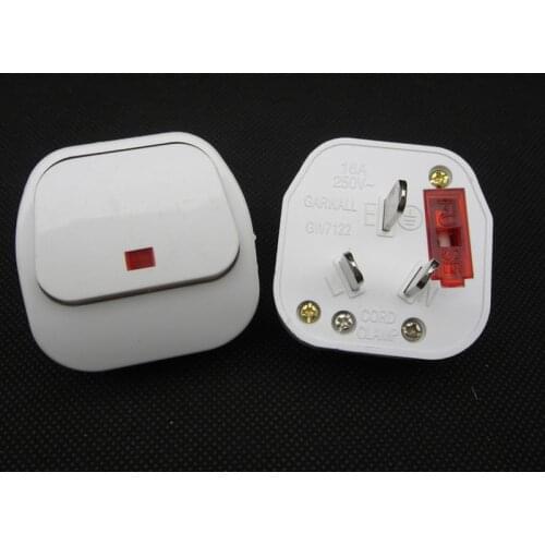 5Pcs China AU Switch AC 250V 16A Power Plug With Switch Male Electrical Socket Connect Cord Adapter
