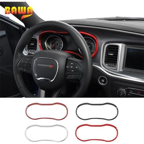 BAWA Interior Mouldings for Dodge Charger ABS Dashboard Decoration Ring Stickers Trim for Dodge Charger 2015