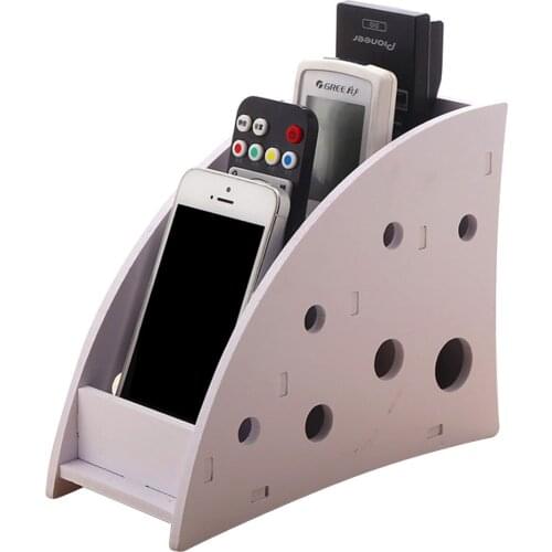 Remote Control Holder, New Eco-Friendly Plastic Wood TV Air Conditioner Remote Storage Box, Home Office Sundries Storage Case