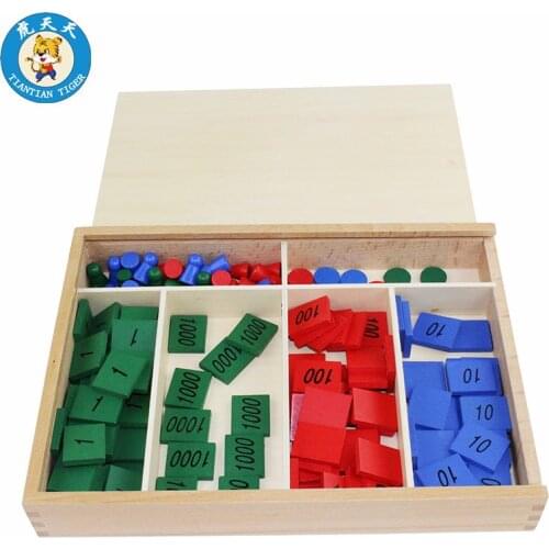 Baby Montessori Mathematics Learning Educational Wooden Toys Family Stamp Game