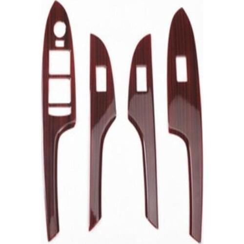 For 2014-2017 Cadillac Atsl HIPS mahogany carbon fiber interior modification Electric car window frame car accessories left-hand