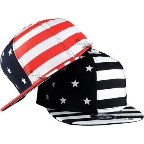 Furling Girl New fasion USA flag snapback hat cap hip-hop hats baseball caps hiphop American flag for men women unisex