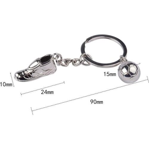 Football Sport Hanging Chain Unique Soccer Shoes Zine Alloy Football Badge Metal Keychain Gift Party Key Ring Jewelry
