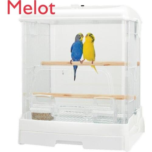 Imported Parrot Cage Acrylic Steel Wire Transparent Small and Medium Bird Cage Breeding Tiger Skin Xuanfeng Finch
