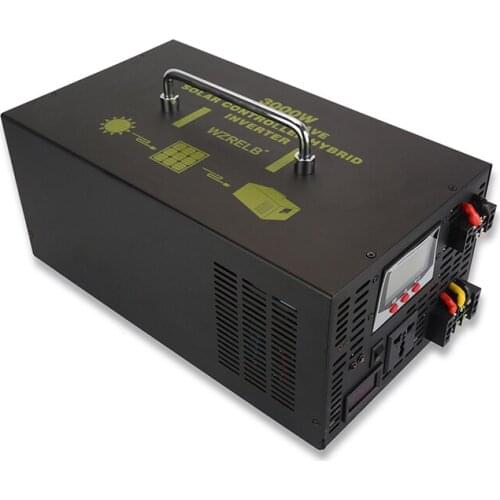 Pure Sine Wave Solar Power Inverter 3000W 12V/24V/48V DC to 110V/120V/220V/230V/240V DC/AC Hybrid Inverter 30A Solar Controller
