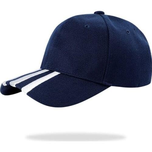 Embroidered striped peaked cap women Korean striped embroidery baseball cap mens twill cotton adjustable sun hat BYS135