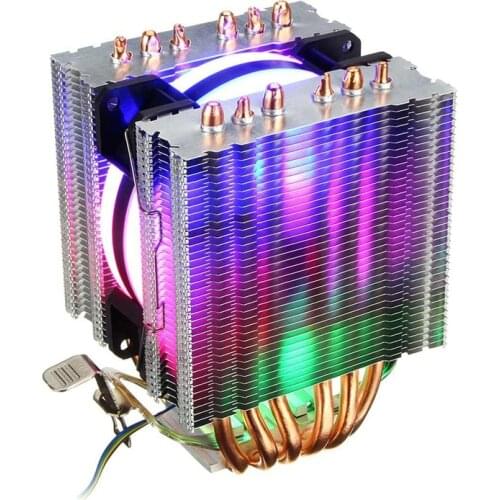 6 Heat Pipe Cpu Cooler Led Fan 3 Line Cpu Fan Cpu Heatsink For Intel 775/1150/1155/1156/1366 For Amd All