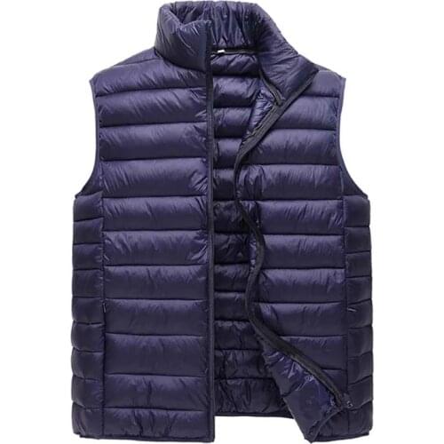 Men Down Cotton Vest Coat Autumn Winter Sleeveless Jacket Fashion Male Gilet Outwear Plus Size Stand Waistcoats Chaleco Hombre