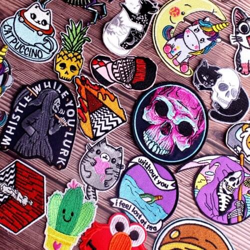 Diy Patches Anime Embroidered Patch For Clothing Badges Iron On Patches Stripe On Clothes Applique Patch Jacketes Jeans Sewing