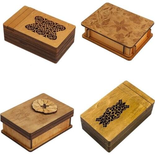 Dest Novelty Challenging Magic Wooden Secret Box Puzzle IQ Logic Brain Teasers Wood Puzzles Game Gift for Adults
