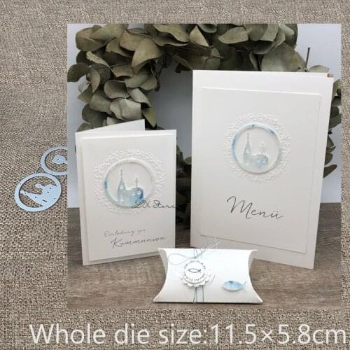 New Design Craft Metal Cutting Die die cuts Castle Grail circle decoration scrapbook Album Paper Card Craft Embossing die cuts
