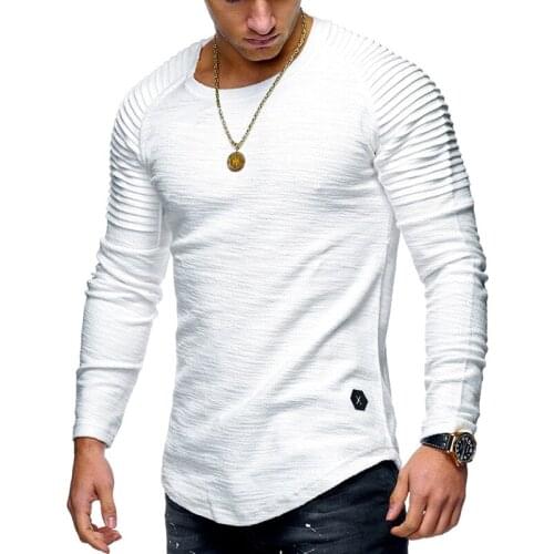 New Mens 2020 Spring Autumn Long Sleeve Round Neck Casual Slim Shirt Brand Clothing Sweatshirt