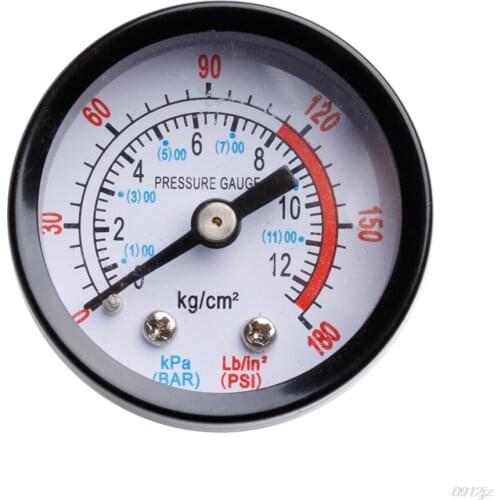 Air Compressor Pneumatic Hydraulic Fluid Pressure Gauge 0-12Bar / 0-180PSI