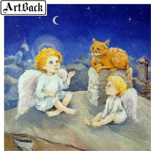 Full square 5d diy diamond painting angel baby kit 3d diamond embroidery rhinestone mosaic artwork home decor