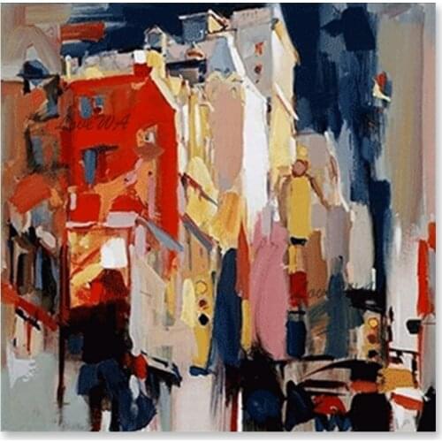 Modern Wall Decor Panel Art Abstract Texture 100% Hand-painted Red Color Oil Painting Wall Canvas Art Paintings Picture For Home