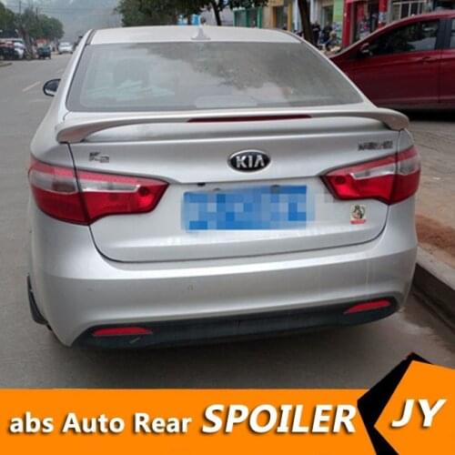 For KIA Rio Spoiler 2011-2015 K2 spoiler with light High Quality ABS Material Car Rear Wing Primer Color Rear Spoiler