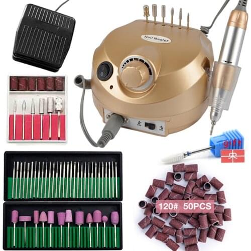 Pro 35000RPM Nail Master Electric Nail Drill Machine Manicure Machine Nail Drill Bit Set Case Anti-scald Handle Nail Tools