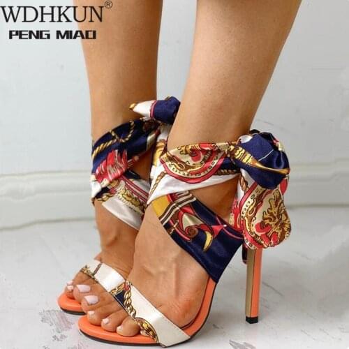 New Women Elegant Ribbon High Heels Summer Luxury Pumps Sexy Lady Shoes Party Wedding Peep Toe Heels Gladiator Rome Sandals