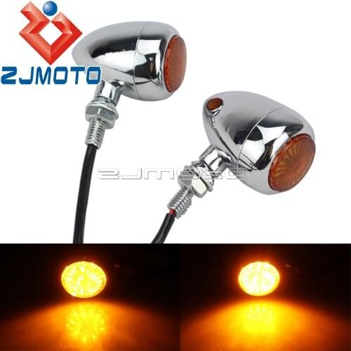 8mm Motorcycle Turn Signals Blinkers LED Turn Signal Light For Harley Honda Custom Choppers Indicator Lights