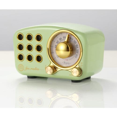 Vintage Stereo Receiver FM Radio Mega Bass SD MP3 PlayerBluetooth Mini Radios Retro Built-in Battery Speaker AUX USBrechargeable