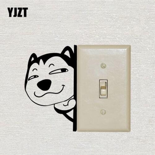 YJZT Interesting Husky Vinyl Decal Living Room Decor Wall Switch Sticker Pet Dog S19-0477