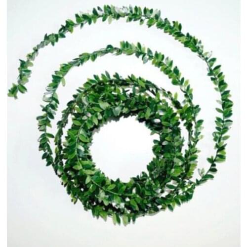 7.5m Green Leaf Iron Wire Artificial Wreath Rattan For DIY Home Wedding Party Decoration PVC Leaves Iron Wire Vine