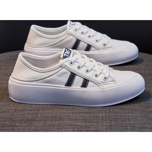 Spring and autumn new two-wear leather white shoes womens thick-soled wild net celebrity casual single shoes womens flat botto