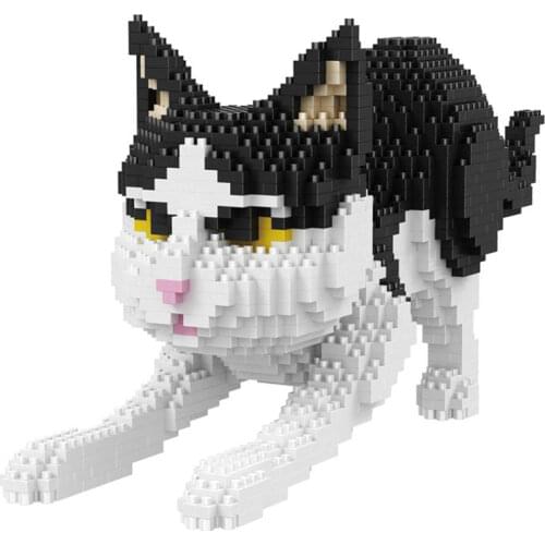 1350pcs Jumping Cat Block Micro Building Blocks Balody 16039 Educational DIY Model Bricks Toys Kids Birthday Gifts Toy
