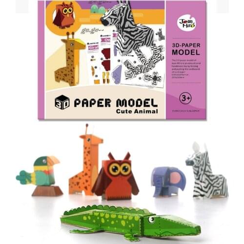 3D origami paper folding craft for kids DIY manual paper-cut origami books paper animal cutouts 12pcs/set