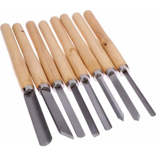 8pcs Wood Handles Lathe tool set Cutter for WOOD CARVING Woodworking Tool madeira DISK TOOL FOR CARPENTRY CARPENter