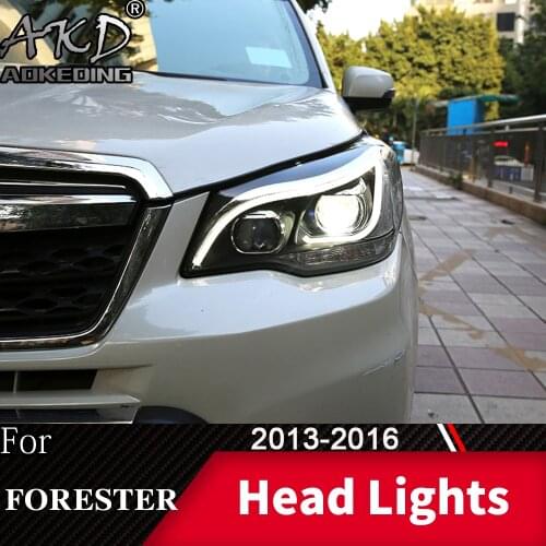 Head Lamp For Car SUBARU Forester 2013-2016 Angel Headlights Fog Lights Day Running Light DRL H7 LED Bi Xenon Bulb Car Accessory