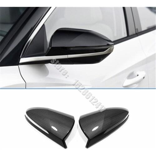 Car Styling ABS Carbon fiber pattern Rearview Side Door Mirrors Cover Trim Car modeling for Hyundai Tucson L 2021