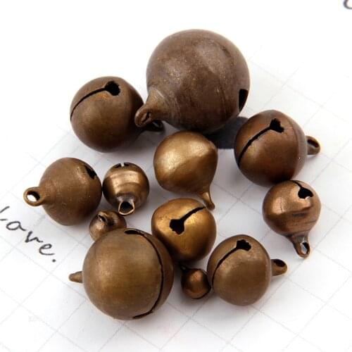 More Sizes Bronze Metal Jingle Bells Loose Beads Festival Party Christmas Tree Decorations DIY Crafts Accessories