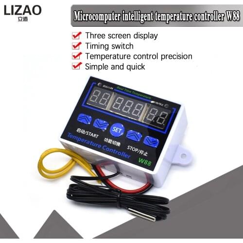 W88 12V 24V 110V 220V Digital Thermostat Temperature Controller Thermoregulator for incubator Relay 10A Heating Cooling Control