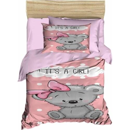 Digital Printed 3d Baby Duvet cover set Girl Lilac