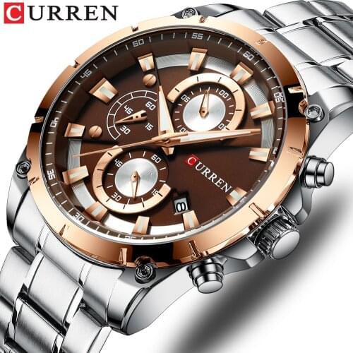 CURREN Men Watch Top Brand Luxury Fashion Quartz Mens Watches Steel Waterproof Sports Wrist Watch Male clock Relogio Masculino