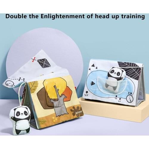 Baby Cloth Book Tummy Time Panda Desk Calendar Soft Cloth Books Toddler Early Learning Develop Cognize Reading Book Toys