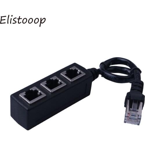 Elistooop 1 to 3 Socket LAN Ethernet Network RJ45 Plug Splitter Extender Adapter Computer Cable Connector