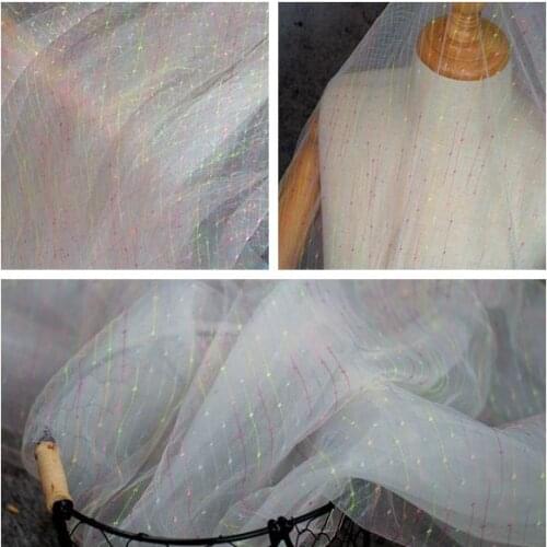 150cm Mesh Embroidered Lace Fabric For Girls' Tulle Dress Wedding Garment Sewing Decorative Floral Dress Window Curtain Fabric