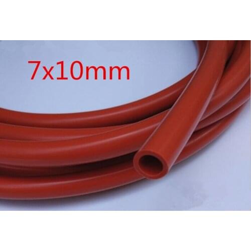7mm ID 10mm OD 7x10 Red silicone tube silicone hose silica gel flexible pipe High temperature resistant silicon rubber tubing