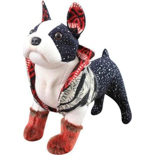 Simulation stuffed Boston wax dog Children plush toy baby dog animals gift