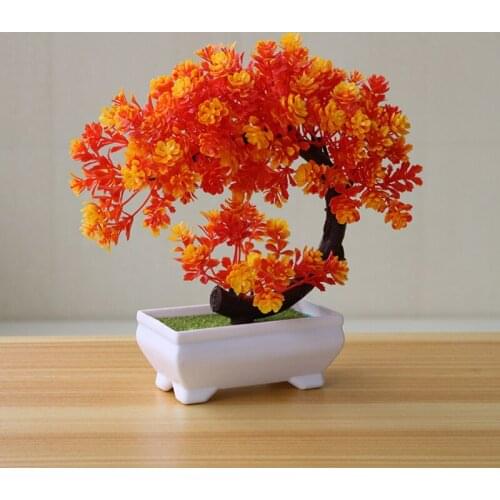 Artificial Plants Potted Bonsai Green Small Tree Plants Fake Flowers Potted Ornaments Home Garden Decor Party Hotel Decor